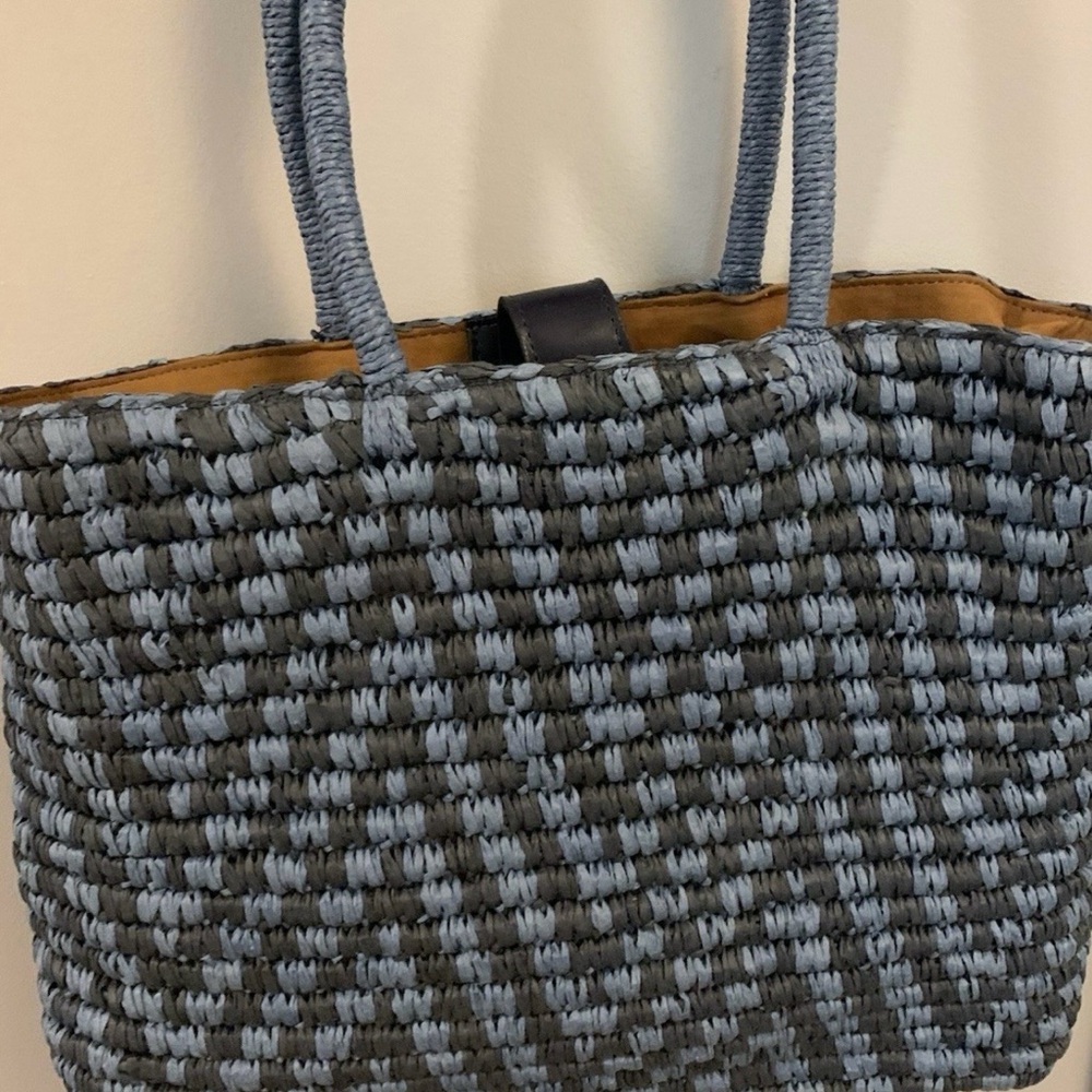 New - Patricia Nash “Luciella” large top Woven Tote - Oceano/Mirage